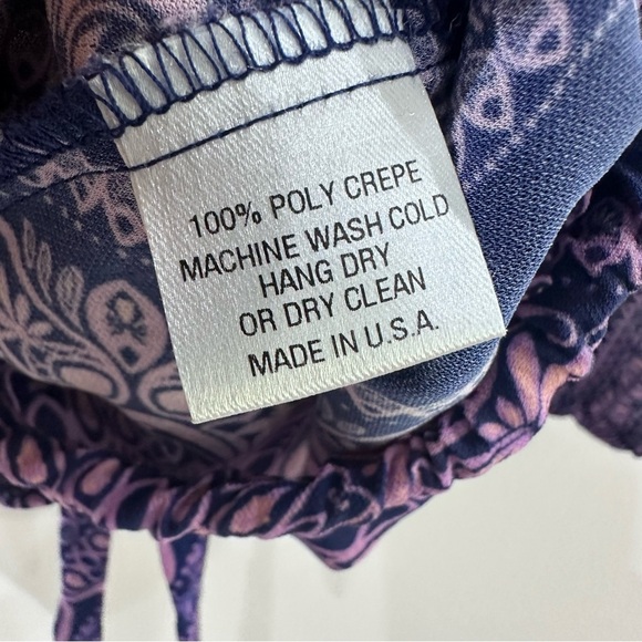 Alice & Trixie off the shoulder Long Sleeve top paisley purple pink XS - Picture 7 of 7